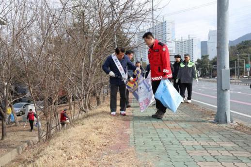 양산시, 설맞이 시가지 환경정비...쾌적한 도시 이미지 선사