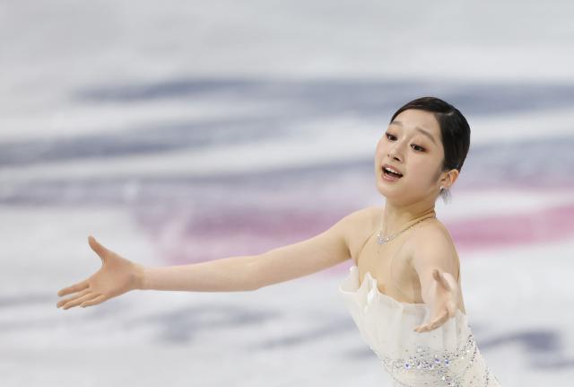 新知亜が19日現地時間 イタリア ミラノ アイススケート アリーナで行われた2026ミラノ-コルティナダンペッツォ冬季オリンピック女子シングルフリースケーティングに出場、演技を披露している