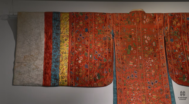 A Joseon-era hwarot shown in a K-Heritage Channel YouTube video on RM’s conservation support.