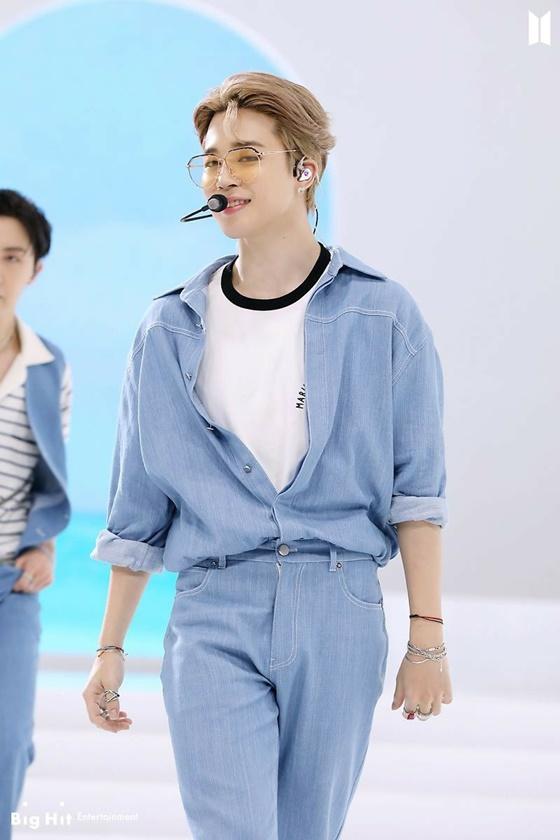 This photo provided by Big Hit Music show Jimin of BTS