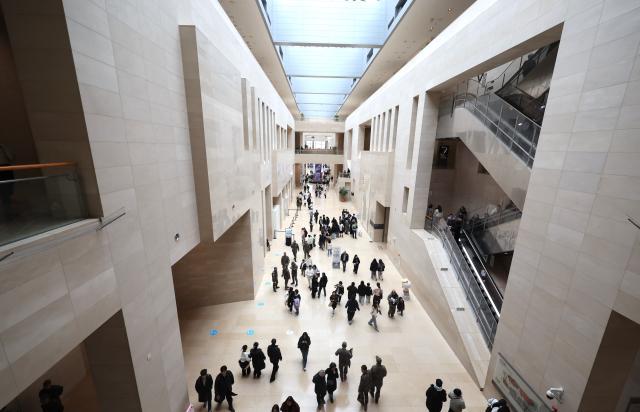 Visitors walk along the History Path at the National Museum of Korea in Yongsan Seoul Feb 24 2026 AJP Han Jun-gu