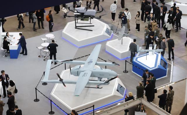 The ‘DSK 2026 Drone Show Korea’ is underway at Hall 1 of BEXCO in Busan on Feb 25 2026 Yonhap