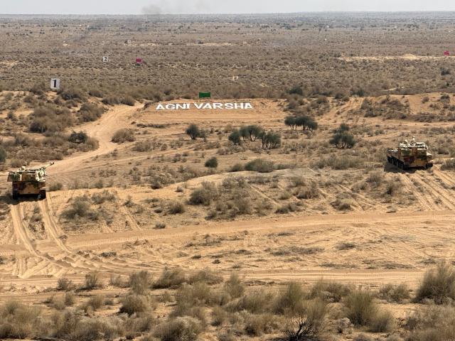 The troops of Southern Command of Indian Army conducted Exercise Agni Varsha at the Pokhran Field Firing Ranges on Feb 24 2026 demonstrating their operational preparedness and integrated combat capabilities in the Desert Sector AJP Kim Hee-su