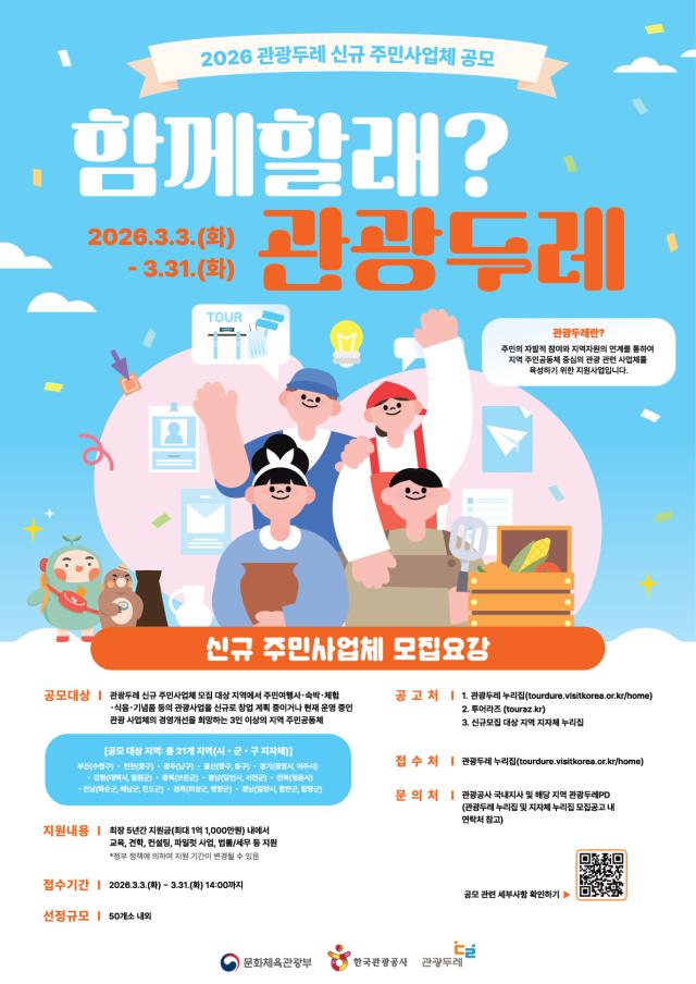 강원 철원군 관광두레 신규 주민사업체 공모 포스터사진철원군