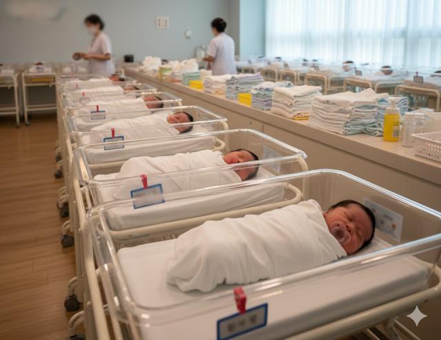 산후조리원에 누워있는 신생아들의 모습AI 생성 이미지 부천시는 올해부터 출산지원금 지급 대상을 첫째 자녀부터로 확대한다 사진부천시
