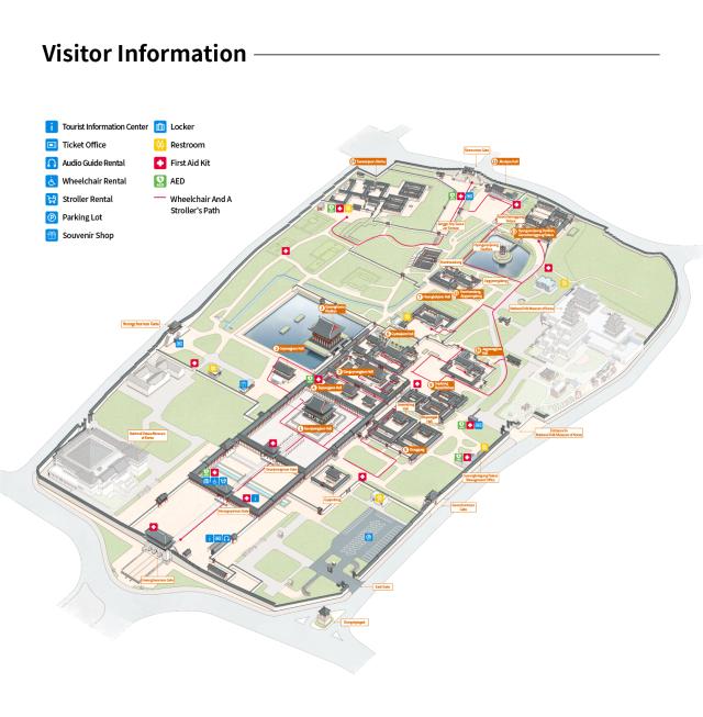 A map of Gyeongbokgung Palace provided by the Palace and Royal Tombs Center