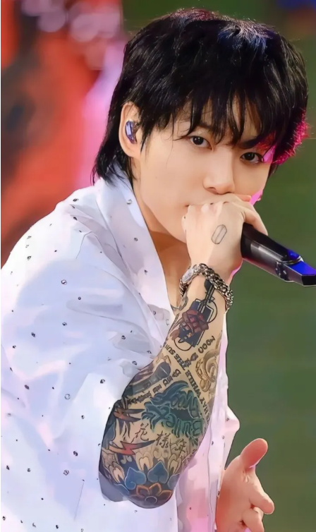 This photo provided by BigHit Music show Jungkook of BTS
