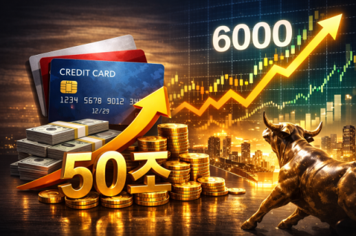 증시 훈풍에 카드 사용도 늘었다...개인 신용카드 사용액 50조 돌파