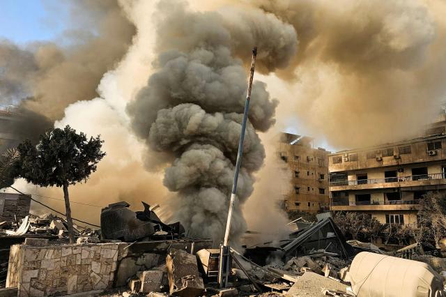 Smoke rises from the site of an Israeli airstrike on the southern suburbs of Beirut on March 3 2026 AFP-Yonhap 