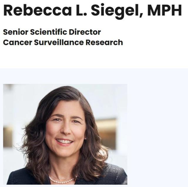 연구를 진행한 레베카 시걸 선임디렉터 사진미국암학회