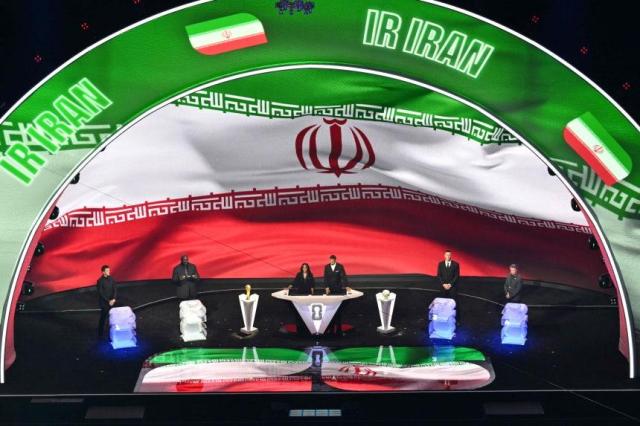 Iran is shown at last year’s draw for the 2026 FIFA World Cup. (Yonhap via Reuters)