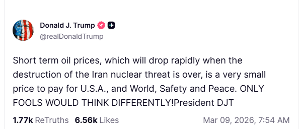 사진도널드 트럼프 미국 대통령 트루스소셜 계정 갈무리 