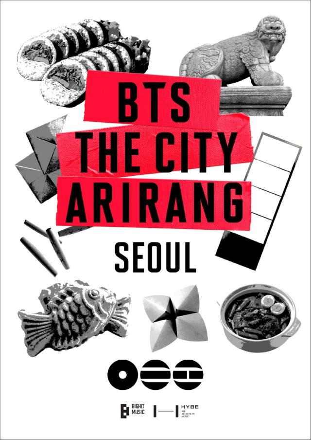 This photo provided by BIG Hit Music show poster of upcoming BTS The City Arirang Seoul