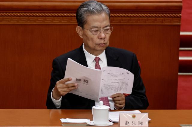 자오러지 중국 전인대 상무위원장 사진로이터연합뉴스 