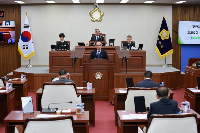 13일 열린 제307회 임시회 제1차 본회의에서 임윤택 의원이 5분 자유발언을 하고 있다사진김옥현 기자