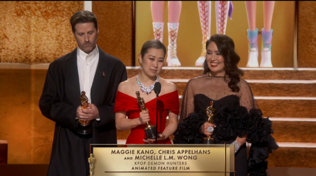 KPop Demon Hunters goes golden winning Oscar for Best Animated Feature 