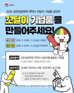 총상금 1000만원을 잡아라 … 김천시, 꼬달이 기념품 공모전 개최