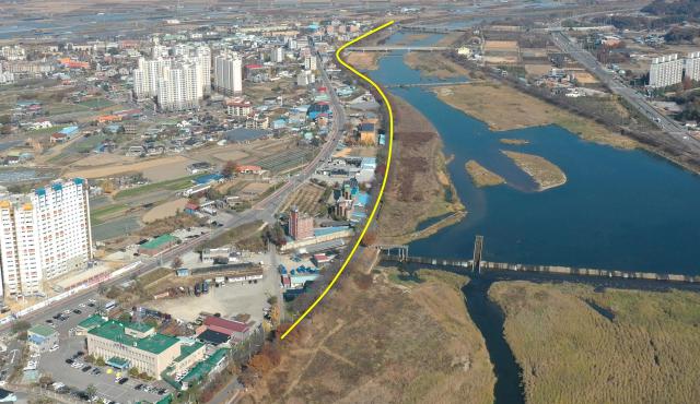 완주군 삼례읍에서 바라본 만경강사진완주군