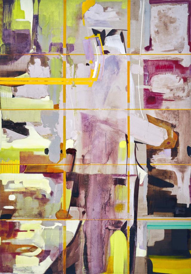 김세은 접는그림-다음을 위한 선 캔버스에 수용성 유화와 시멘트 안료 210×147×3cm 2023사진국제갤러리 