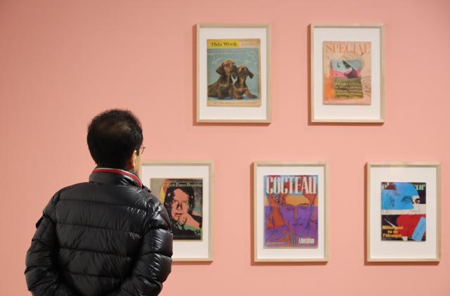 A visitor views an Andy Warhol artwork at Daejeon Museum of Art in Mannyeon-dong Seo-gu Daejeon March 17 Yonhap