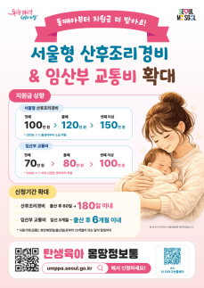서울 산후조리경비·임산부 교통비 둘째부터 더 받는다