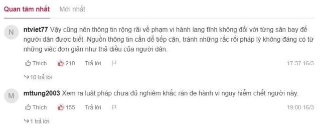 무인항공기 침투에 분개하는 시민들 사진vnexpress 댓글 갈무리