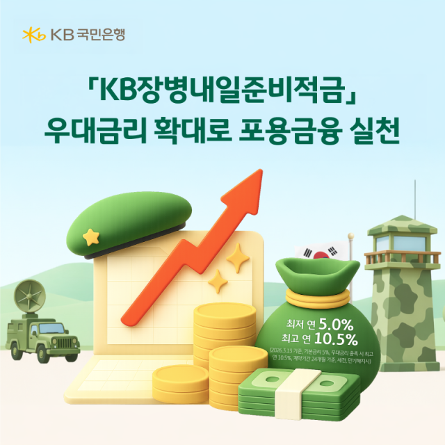 KB국민은행 KB장병내일준비적금 금리 최대 105로 상향 사진국민은행
