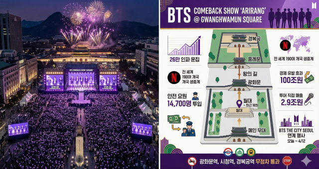BTS 광화문 공연 예상 현장 이미지 사진AI가 생성한 이미지