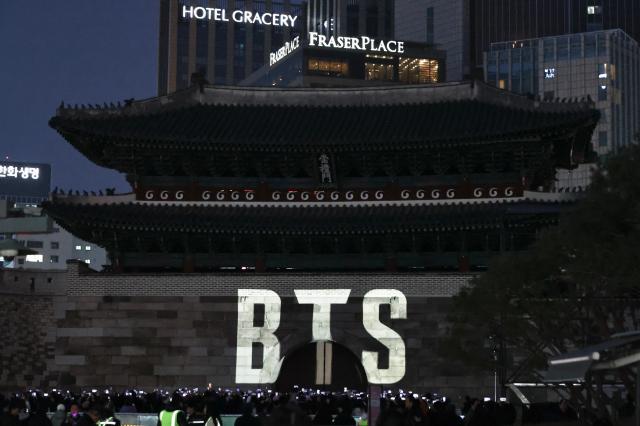 A media facade is underway at Sungnyemun in Jung District Seoul on March 20 2026 AJP Han Jun-gu 20260320
