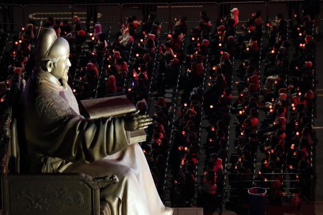 King Sejong looks down on BTS concert March 21 2026 Joint Press Corp 