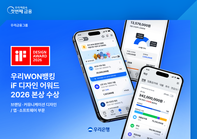 우리은행 우리WON뱅킹 iF 디자인 어워드 본상 수상 사진우리은행
