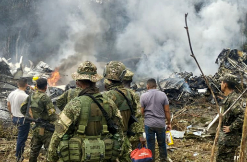 콜롬비아 군수송기 추락 사진연합뉴스