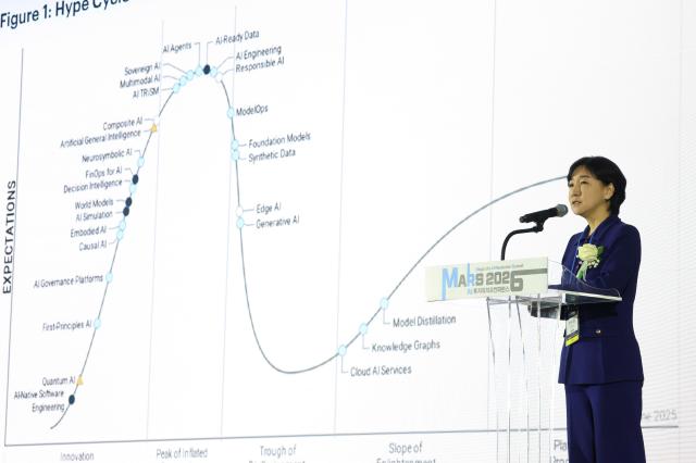 이수정 한국 IBM 대표가 MARS 2026 투자유치  컨퍼런스개회식에서 기조연설을 하고 있다 사진화성시