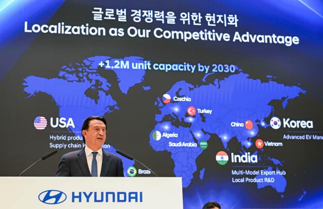  3월 26일 현대자동차 양재동 본사사옥에서 진행된 제58기 정기 주주총회에서 현대자동차 호세 무뇨스José Muñoz 대표이사·사장이 인사말을 하고 있다