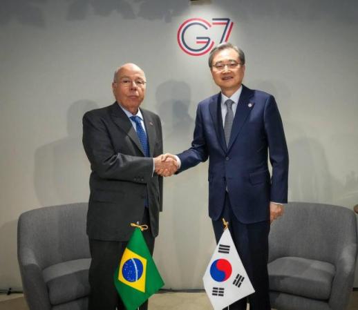 조현, 브라질 외교 장관과 회담 원유 수출 등 협력 모색