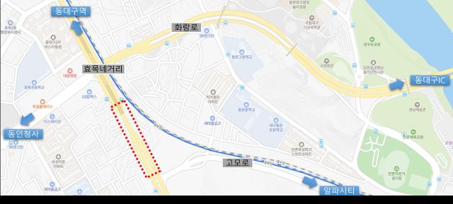 무열로(고모로삼거리). [사진=대구시]