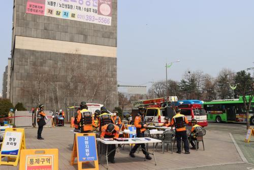 군포소방, 요양병원 대상 긴급구조통제단 훈련 