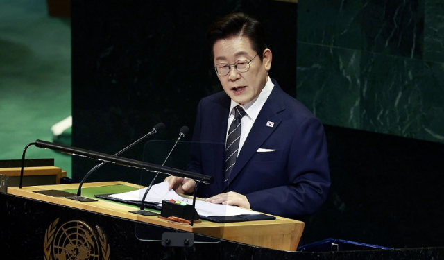 유엔 총회 기조연설하는 이재명 대통령 사진연합뉴스