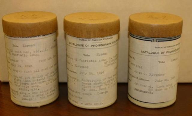 This photo provided by National Gugak Center show the first ever recorded Arirang in their original cylinder 