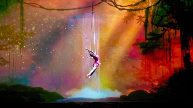 The lead character, Iel, performs a trapeze act during Everland’s ‘Wings of Memory.’