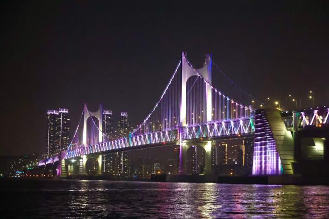 Gwangan Bridge is seen in Suyeong-gu Busan March 28 2026 AJP Han Jun-gu