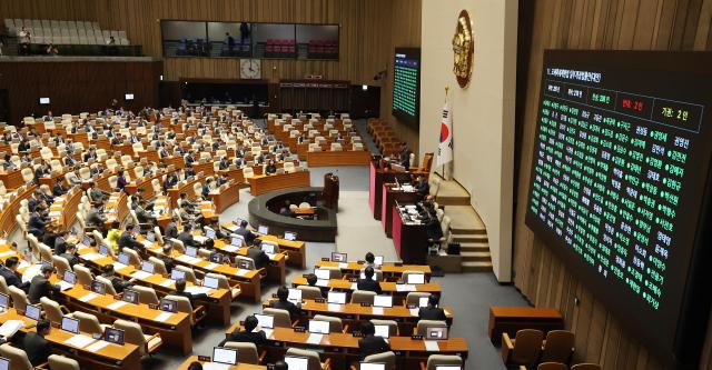 31일 국회에서 열린 3월 임시국회 제3차 본회의에서 조세특례제한법 일부개정법률안대안이 통과되고 있다사진연합뉴스