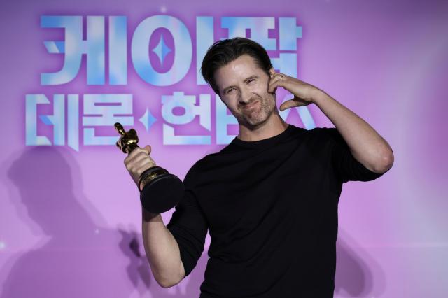 Director Chris Appelhans poses during a press conference celebrating the Academy Award win of the Netflix film K-Pop Demon Hunters at CGV I’Park Mall in Yongsan Seoul on April 1 2026 AJP Yoo Na-hyun 20260401
