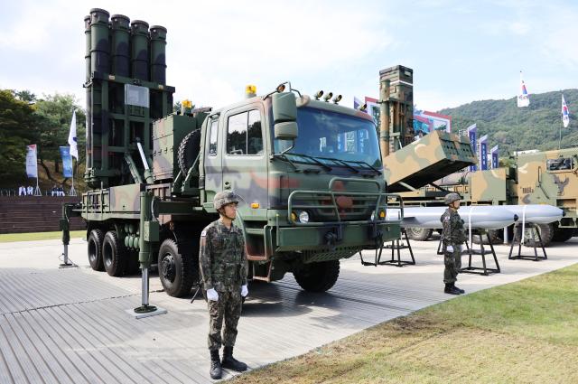지난해 국군의날 미디어데이 행사에서 공개된 천궁-Ⅱ 사진연합뉴스