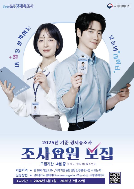 경제총조사 조사 요원 모집 포스터사진문경시