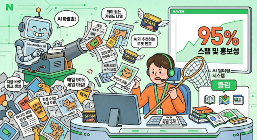 AI가 만든 디지털 쓰레기에 고심하는 포털…매일 수십만건 생성, 95%가 스팸