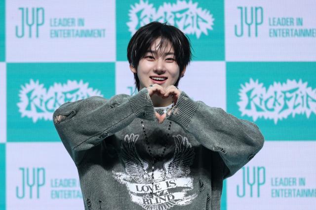 Kyehoon of K-pop group KickFlip performs a new track during a showcase for the group’s fourth mini album “My First Kick” at Yes24 Live Hall in Gwangjin-gu Seoul on April 6 2026 AJP Yoo Na-hyun 20260406