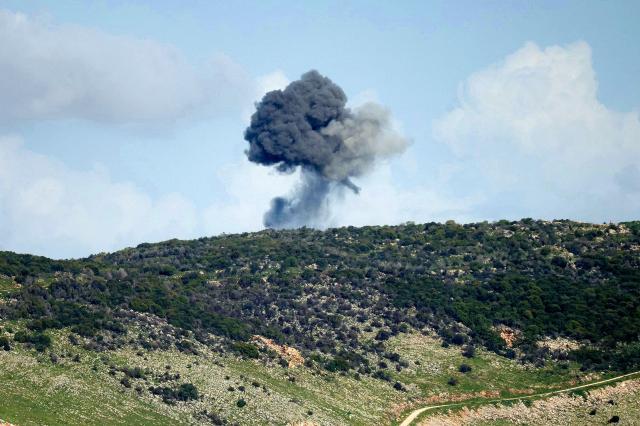 Smoke rises following an Israeli airstrike on the area of Ali al-Daher in southern Lebanon as seen from nearby Marjeyoun on April 6 2026 Lebanon was drawn into the Middle East war in early March when Iran-backed militant group Hezbollah attacked Israel in response to the killing of the Iranian supreme leader during US-Israeli strikes on February 28 AFP-Yonhap 
