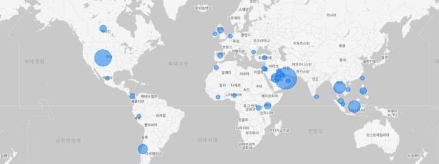 지니언스 글로벌 고객 분포도 사진지니언스
