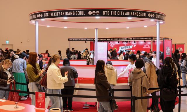 The “ARMY Madang” pop-up is underway at Dongdaemun Design Plaza DDP in Dongdaemun District Seoul on April 7 2026 AJP Yoo Na-hyun 20260407


